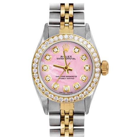 pink gold diamond rolex|pink rolex watch with diamonds.